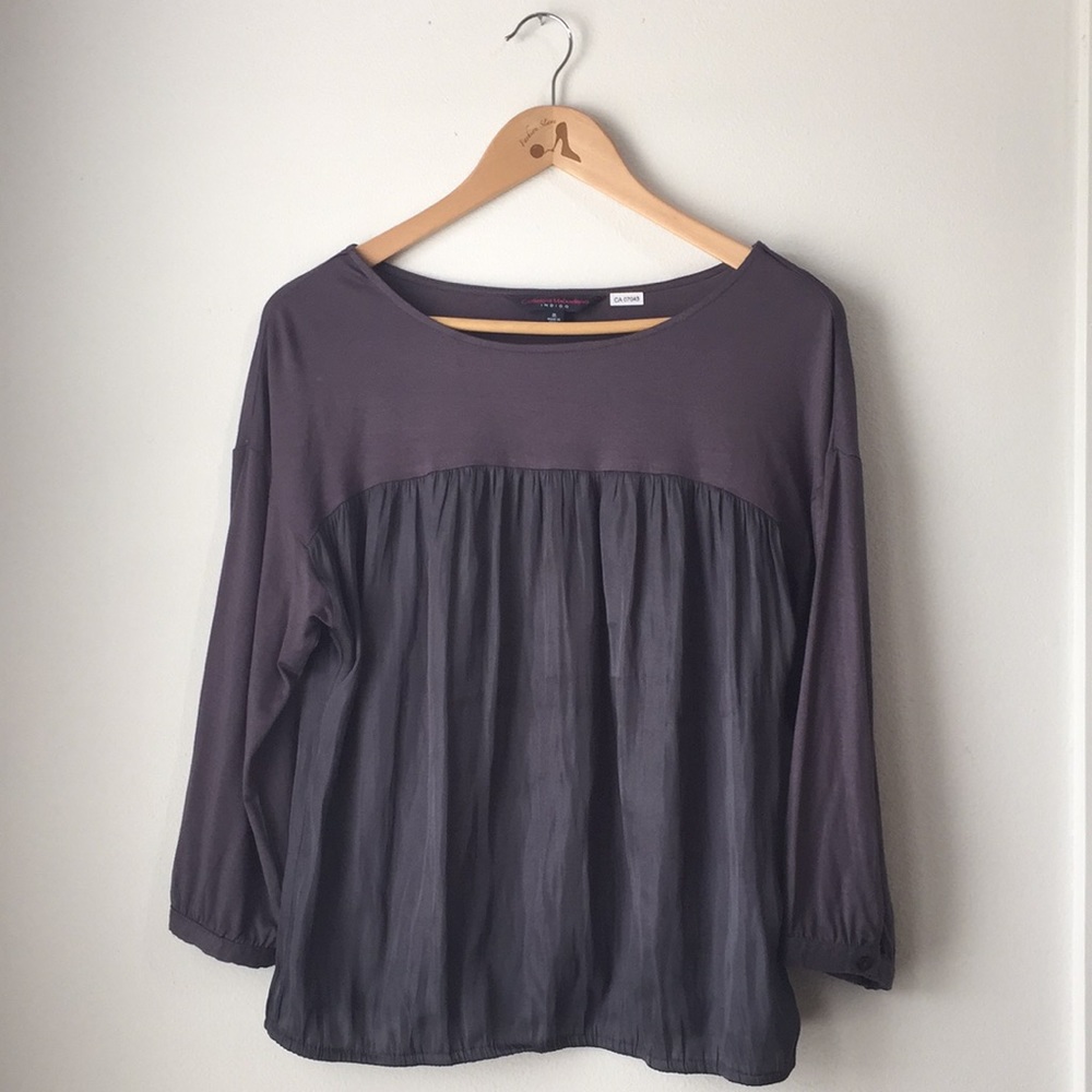 CATHERINE MALANDRINO Grey Flowy Top